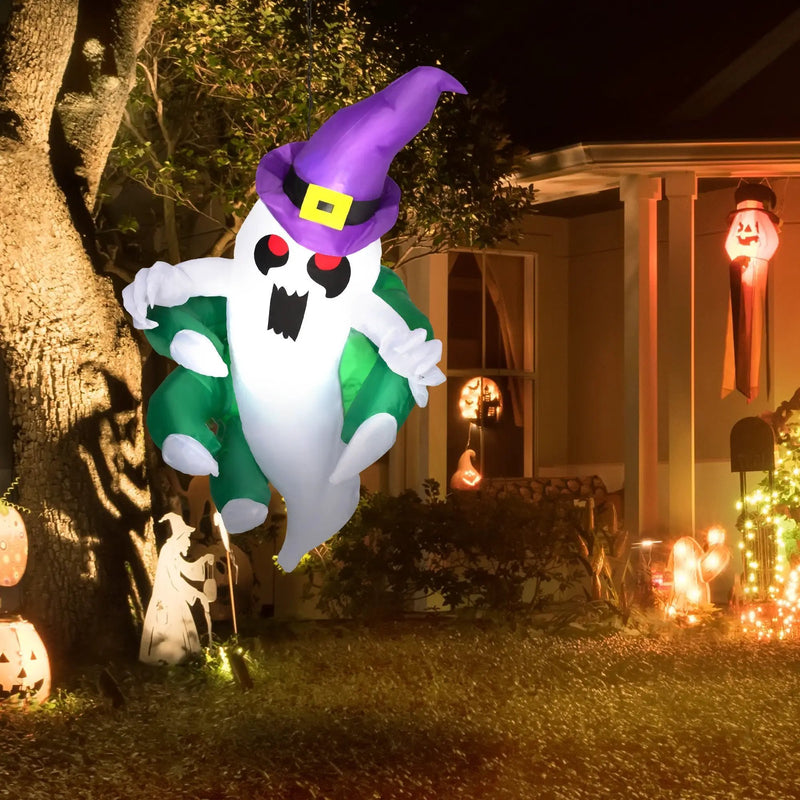 4ft Animated Window-Cling Inflatable Ghost with LED Illumination by HouseOfZazla