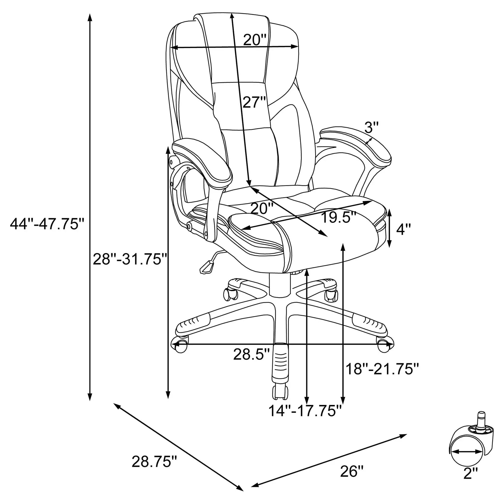 Kaffir - Upholstered Adjustable Home Office Desk Chair With Ergonomic Support And Smooth Swivel - White by HouseOfZazla