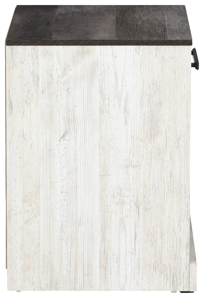 Shawburn - One Drawer Night Stand - Open Cubby - White / Black / Gray by Unique Piece Furniture
