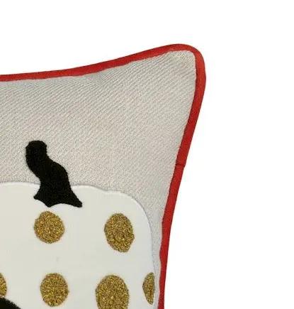 Halloween Pumpkin Embroidered Throw Pillow – Spooky Polka Dot by HouseOfZazla