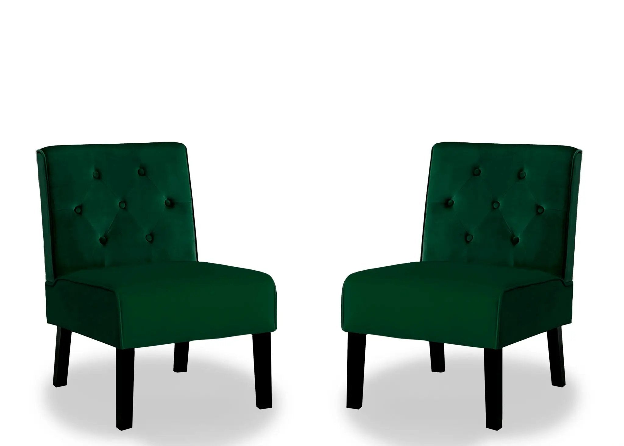 Reese - Living Room Armless Button Tufted Pattern Accent Chair (Set of 2) by HouseOfZazla