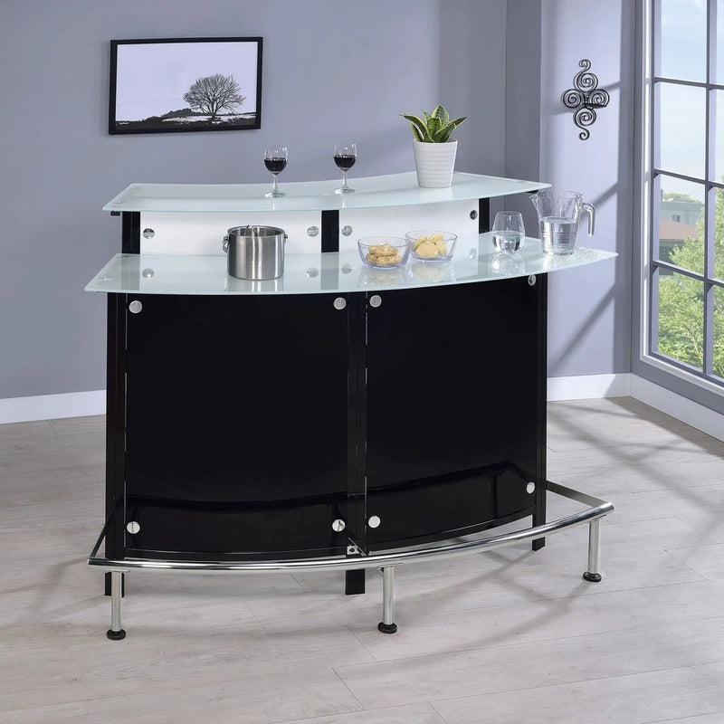 Keystone - Home Bar With Stemware & Wine Storage - Black by HouseOfZazla