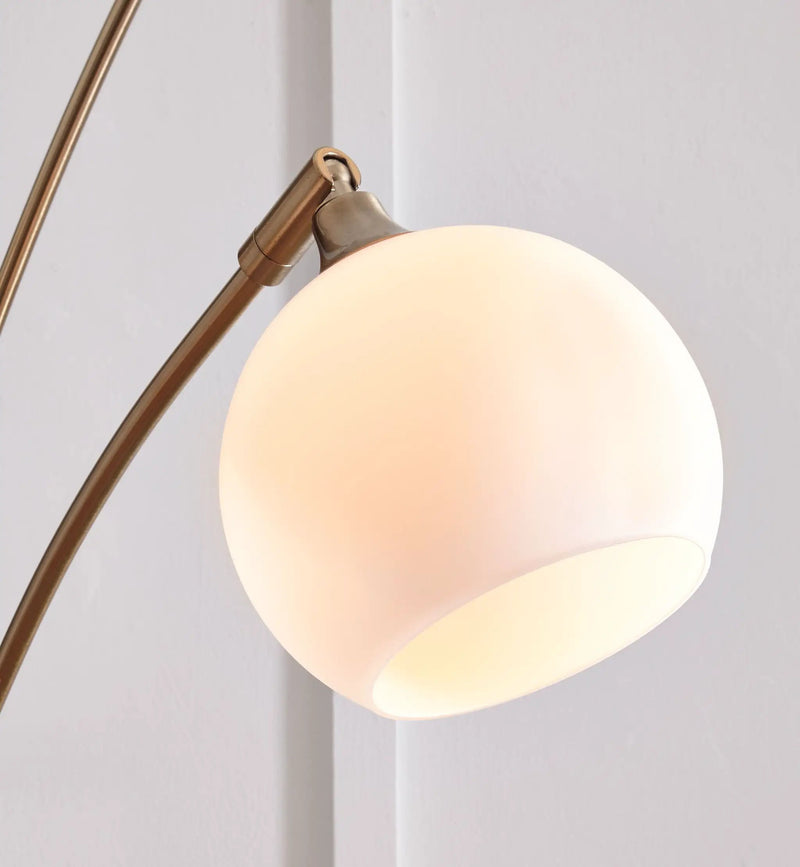 Taliya - Metal Arc Lamp - Champagne / White by Unique Piece Furniture