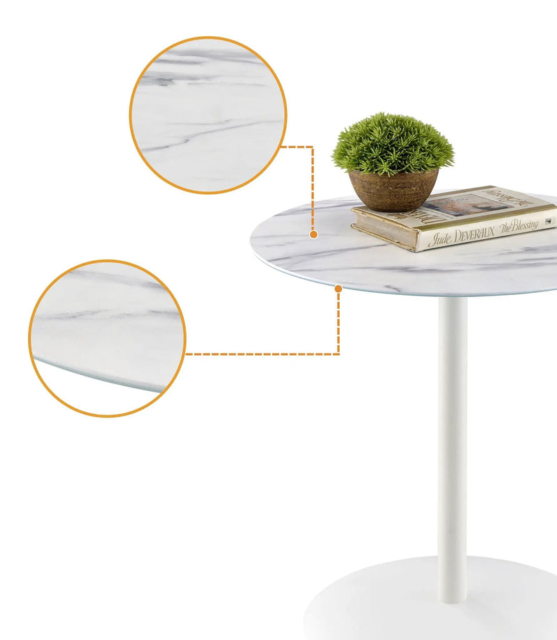 Circa - 17.5" End Table With Marble Textured Top by Unique Piece Furniture