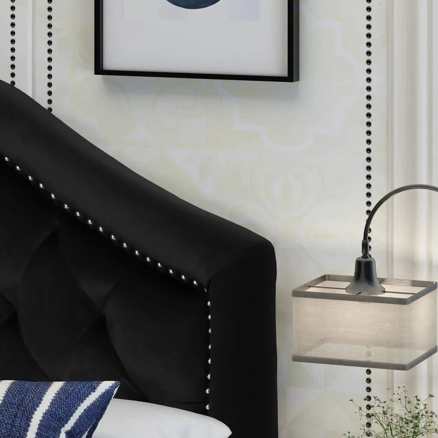 Kaarina Contemporary Tufted Fabric Headboard by HouseOfZazla