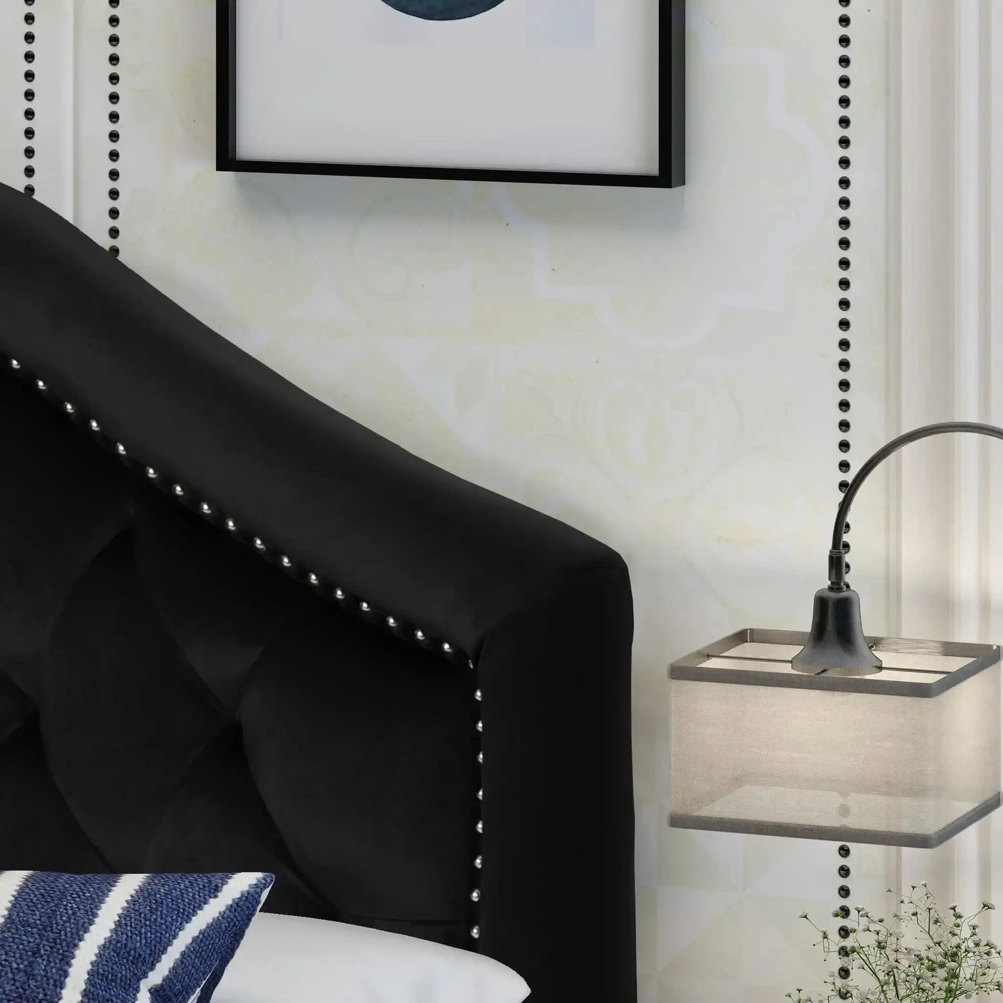 Kaarina Contemporary Tufted Fabric Headboard by HouseOfZazla