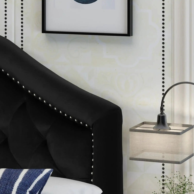 Kaarina Contemporary Tufted Fabric Headboard by HouseOfZazla