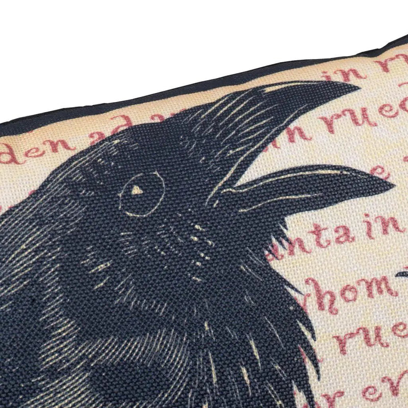 Crow Happy Halloween Pillow - Beige / Black by Unique Piece Furniture