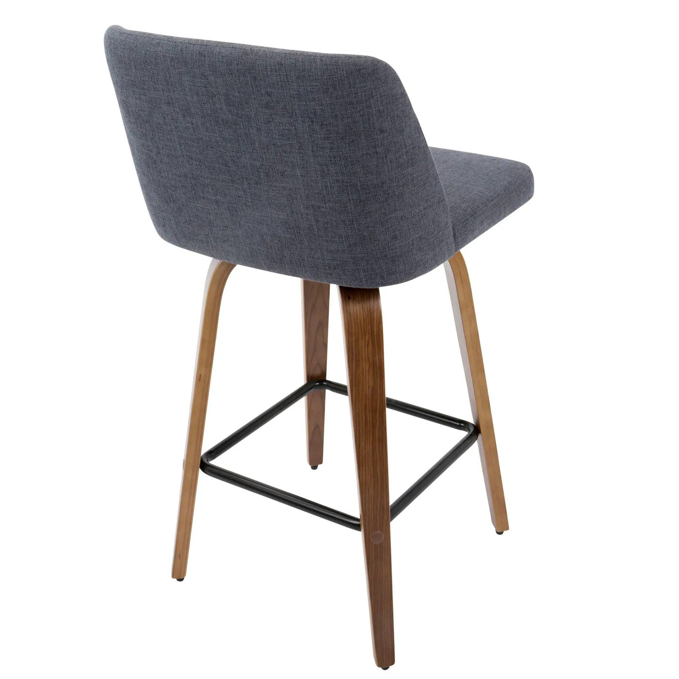Toriano - Mid Century Modern Fixed Height Counter Stool & Square Footrest (Set of 2) by HouseOfZazla