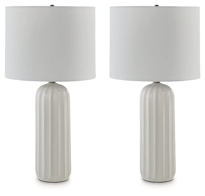 Clarkland - Ceramic Table Lamp (Set of 2) - White by Unique Piece Furniture