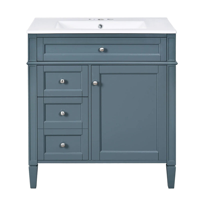 Bathroom Vanity With Top Sink, Storage Cabinet - Blue by HouseOfZazla