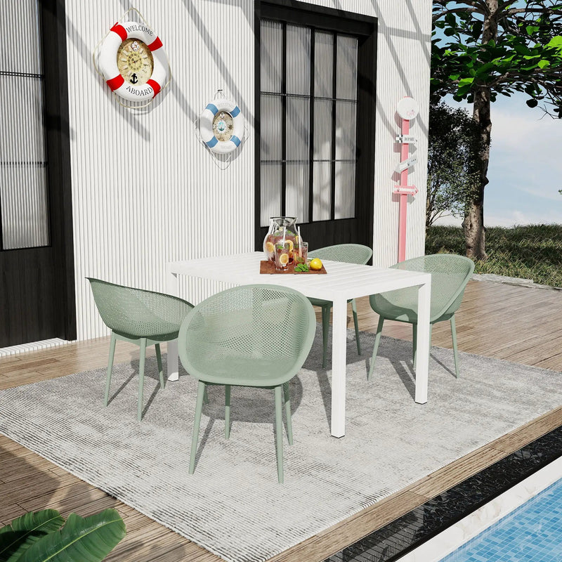 4 Pack Lounge Chair Set With Long Table by Unique Piece Furniture