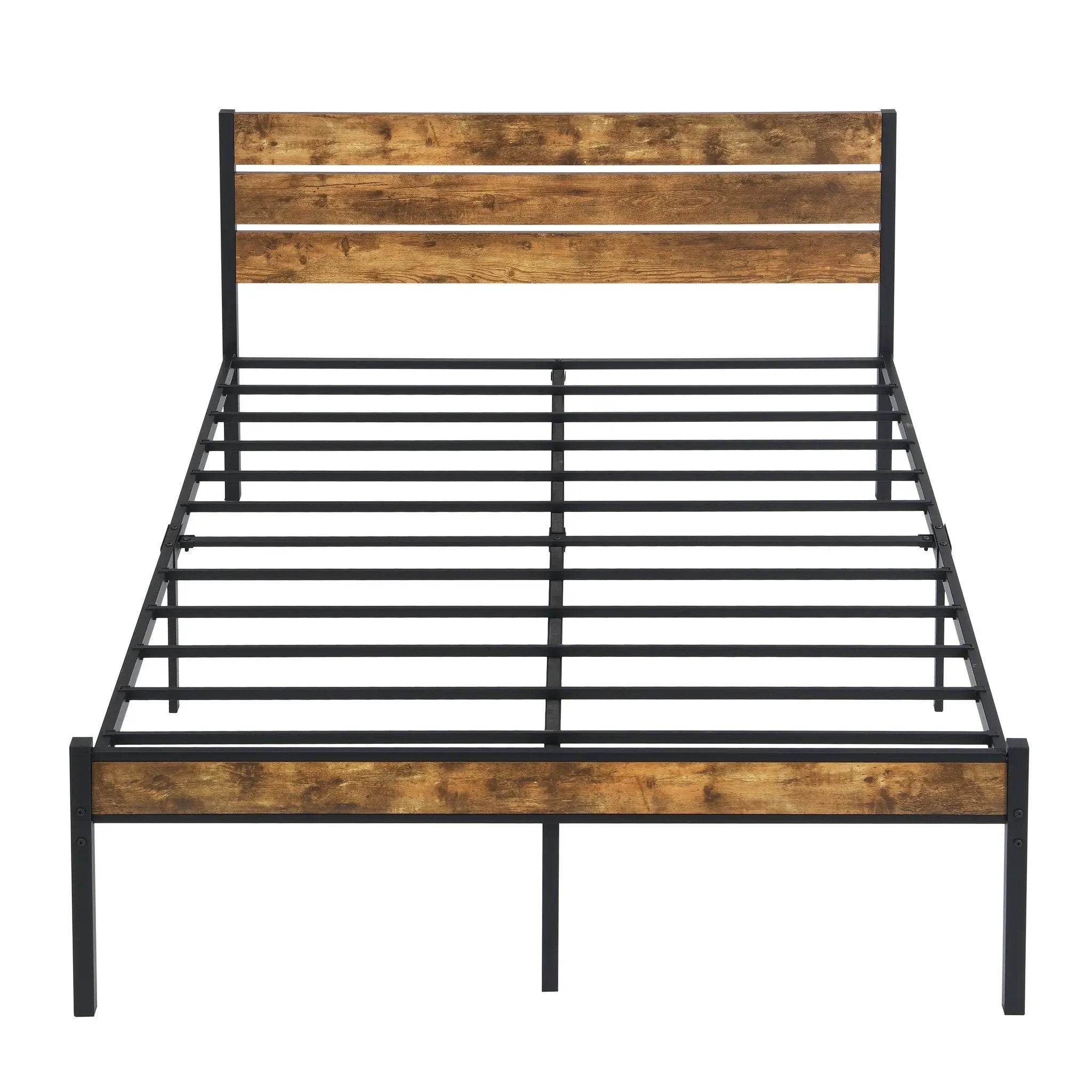 Full Size Bed Frame with Wood Headboard by HouseOfZazla