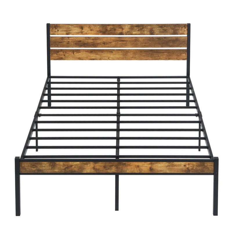 Full Size Bed Frame with Wood Headboard by HouseOfZazla