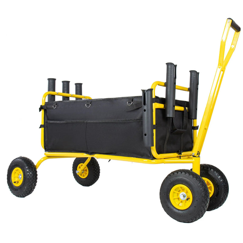 Fishing Cart Beach Cart Collapsible Wagon with 9.85'' All-Terrain Wheels by HouseOfZazla