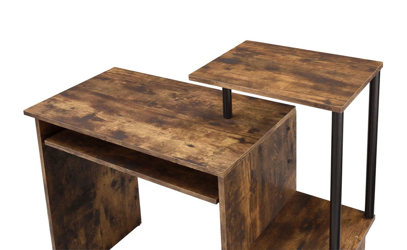 Lyphre Computer Desk - Weathered Oak / Black by HouseOfZazla