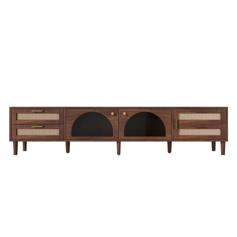 TV Stand With App-Controlled LED Lights, 2 Drawers & Door Storage by HouseOfZazla