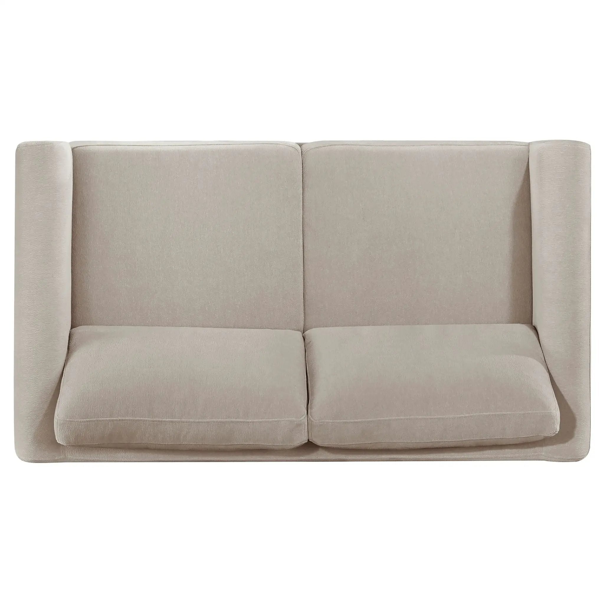 Islington Fabric Upholstered Panel Arm Loveseat Taupe by Unique Piece Furniture