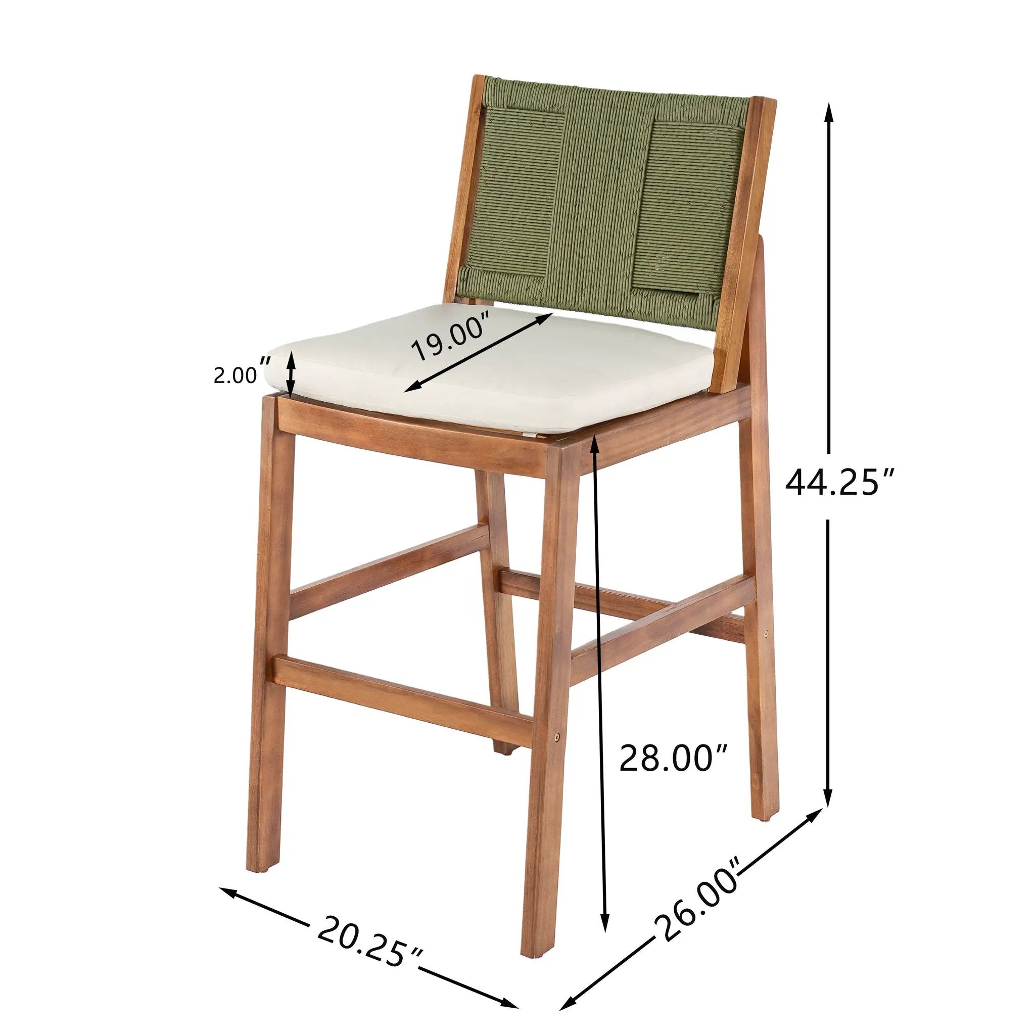 Outdoor Acacia Wood Bar Stools (Set of 2) by HouseOfZazla