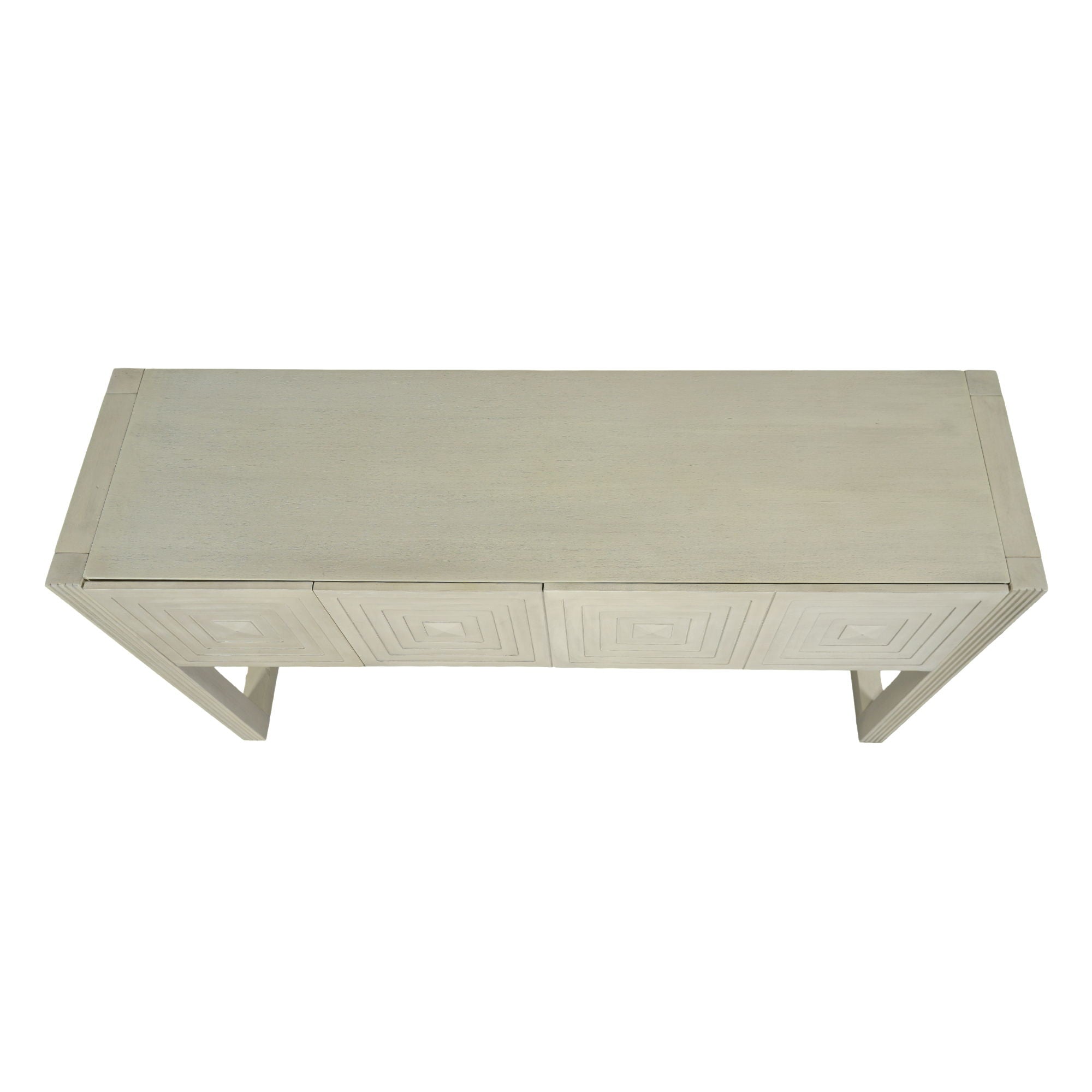 Geometric Carved Console Table With 3 Soft Close Drawers by HouseOfZazla