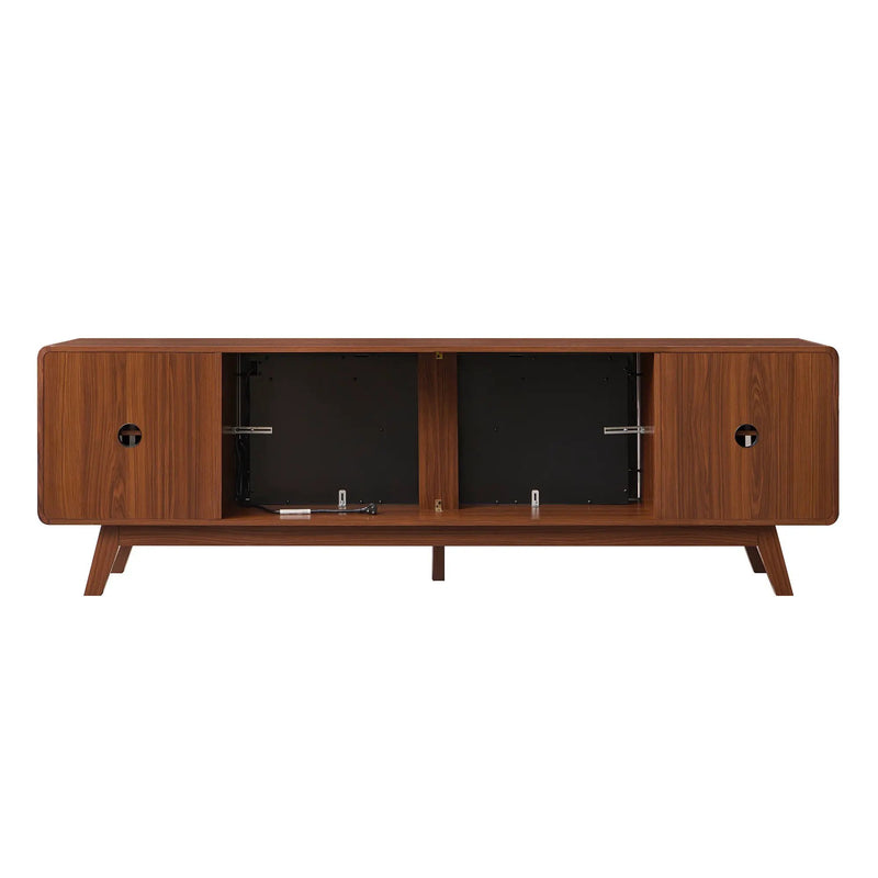78 Inch Mid-Century Modern Electric Fireplace TV Stand, photo 5 of 10