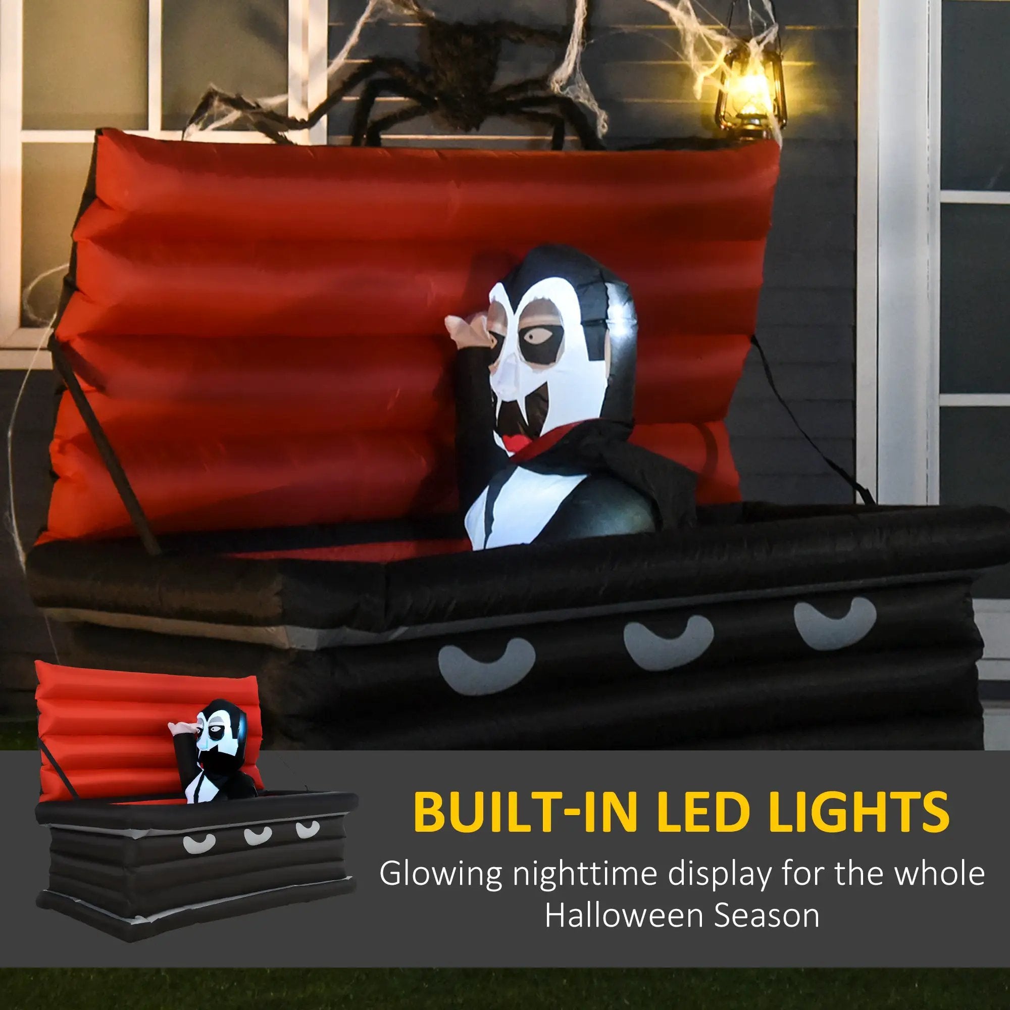 Vampire and Giant Coffin Halloween Inflatable Decoration by HouseOfZazla
