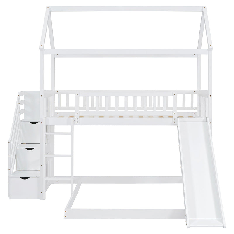 House Bunk Bed With Slide by HouseOfZazla