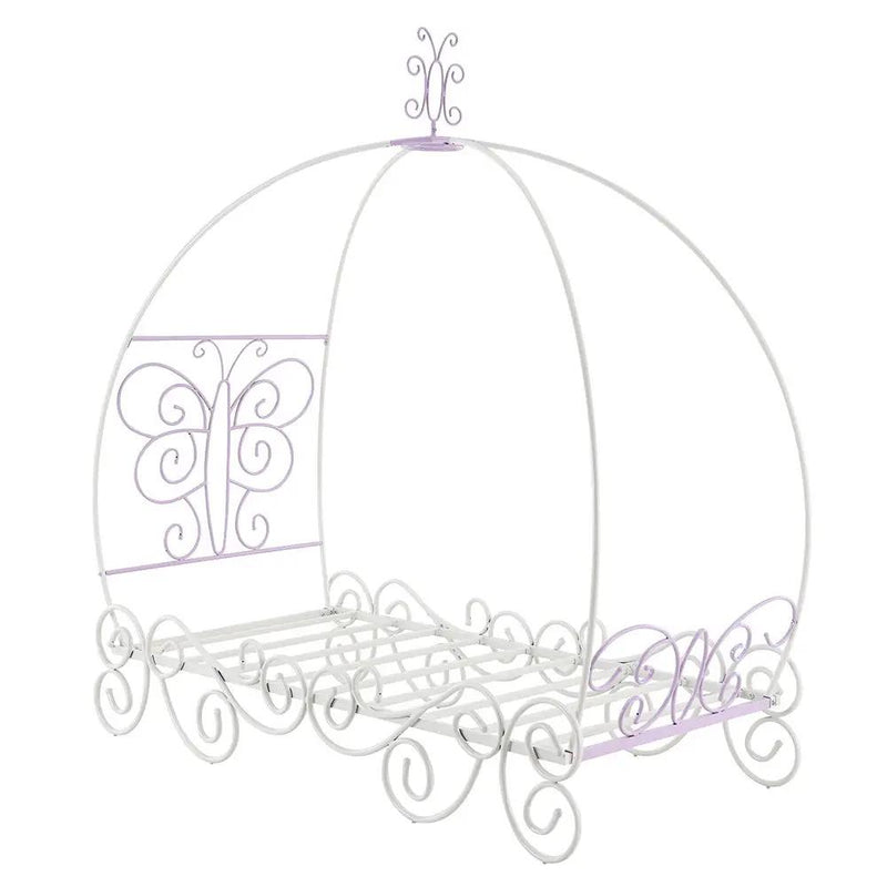 Priya II - Full Bed With Canopy - White & Light Synthetic Leather Rple by Unique Piece Furniture