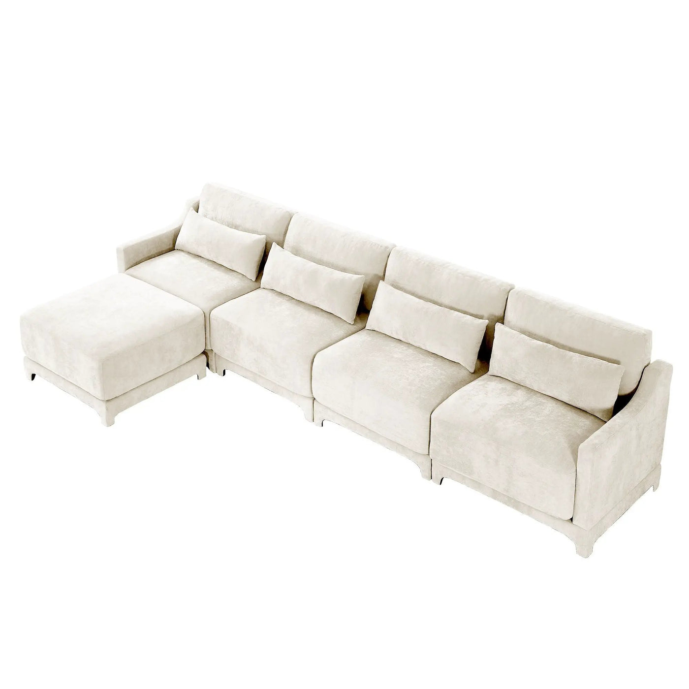 Stylish Sofa With Ottoman And Lumbar Pillows, Ergonomic Design by Unique Piece Furniture