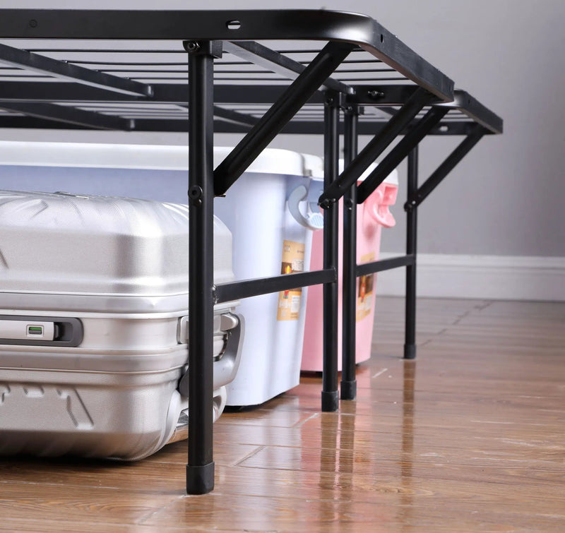 Mabel Metal Eastern King Mattress Support Platform Bed Black by Unique Piece Furniture