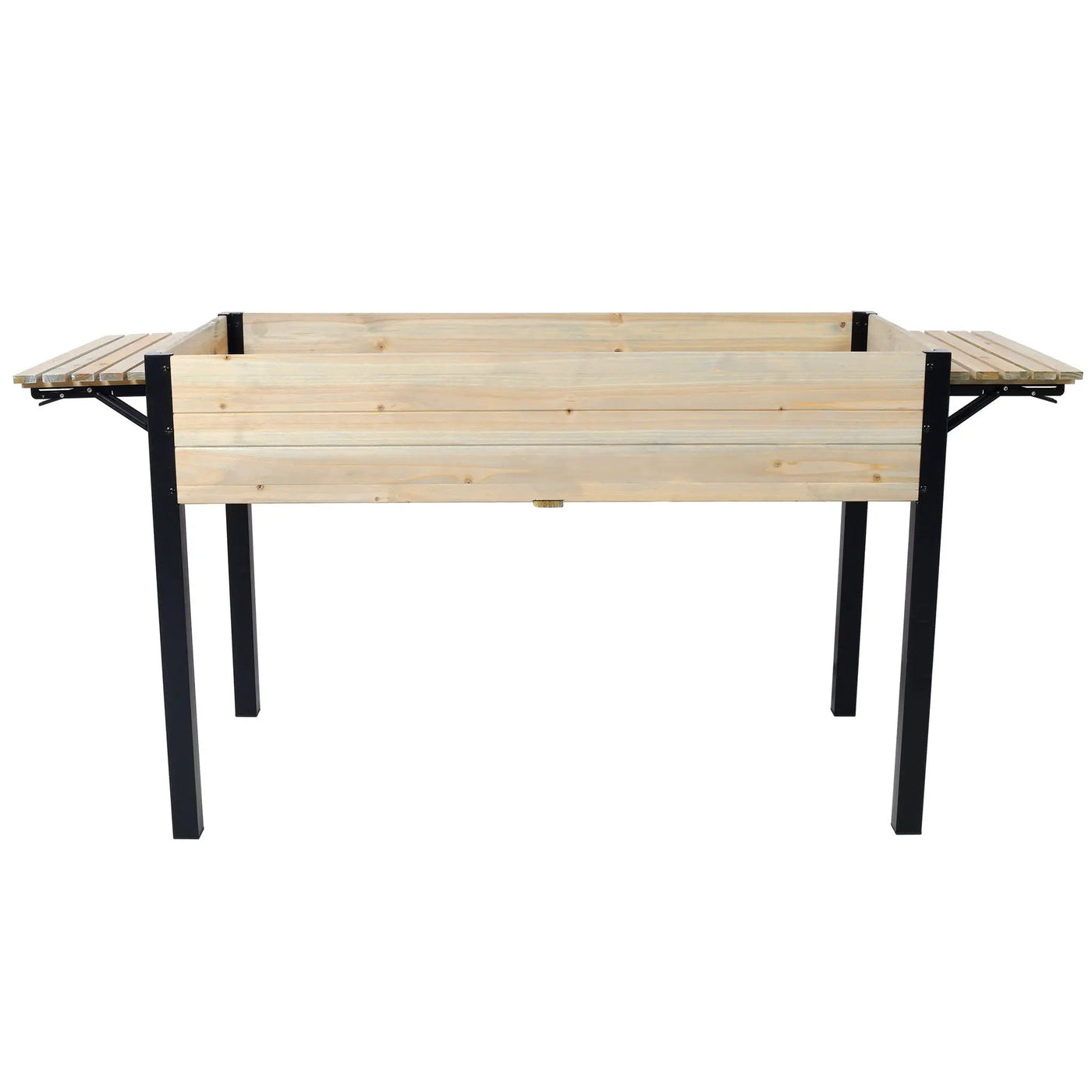 Raised Garden Bed With Metal Legs And Folding Storage Shelf by Unique Piece Furniture