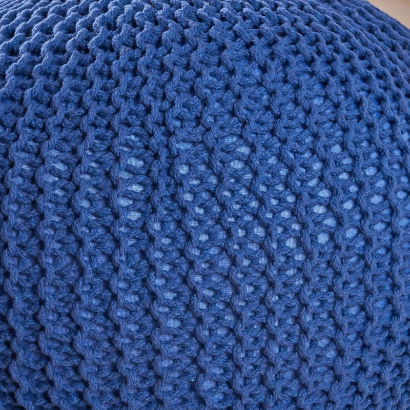 Bordeaux - Knitted Round Pouf, Versatile Ottoman And Floor Cushion by Unique Piece Furniture