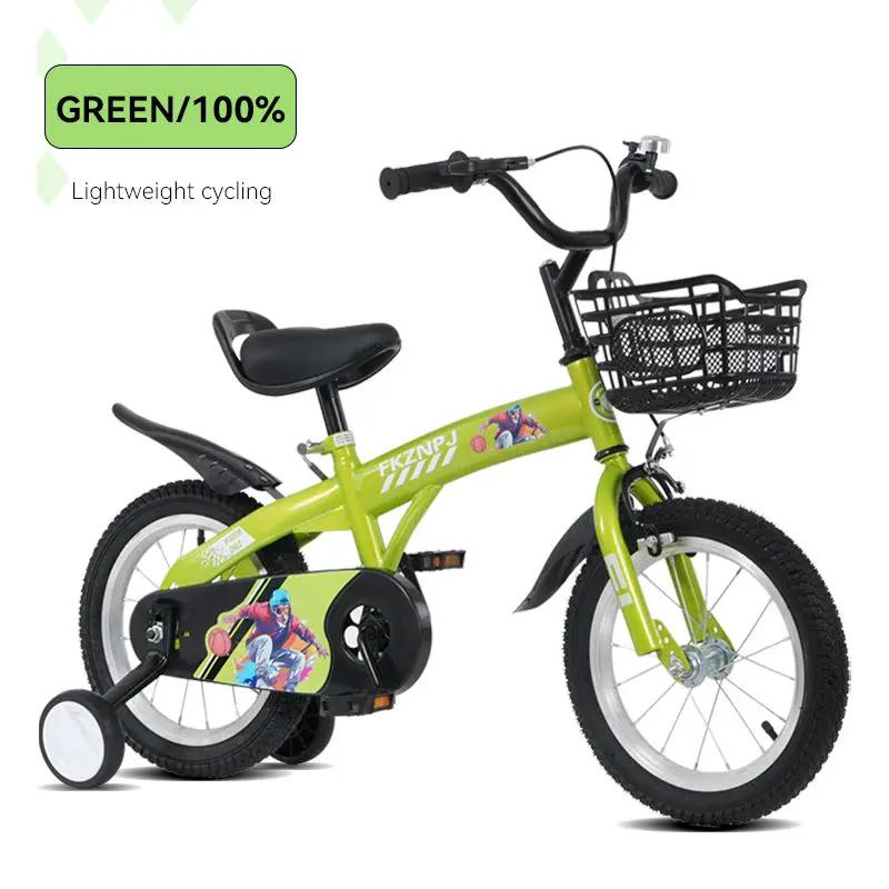 Fkznpj - 18" Sporty Kids Bike With Training Wheels And Stand Adjustable Saddle Suitable For Boys And Girls Aged 5 - 10 Years Tall Height 39 - 49" Available In A Variety Of Colors by HouseOfZazla