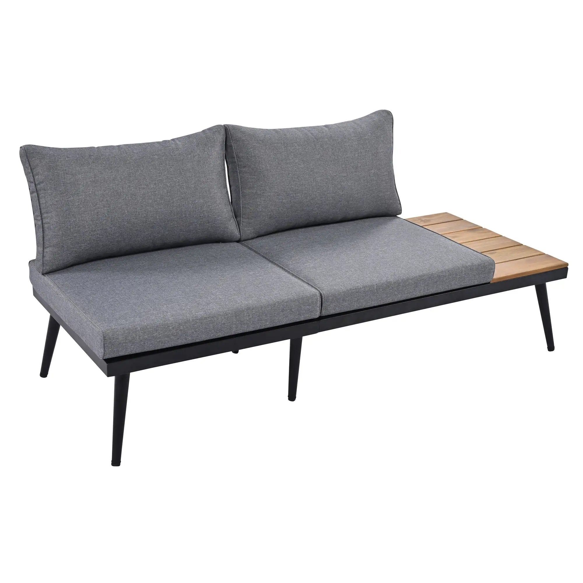 Modern Outdoor Sectional Sofa Set With Nesting Coffee Tables
