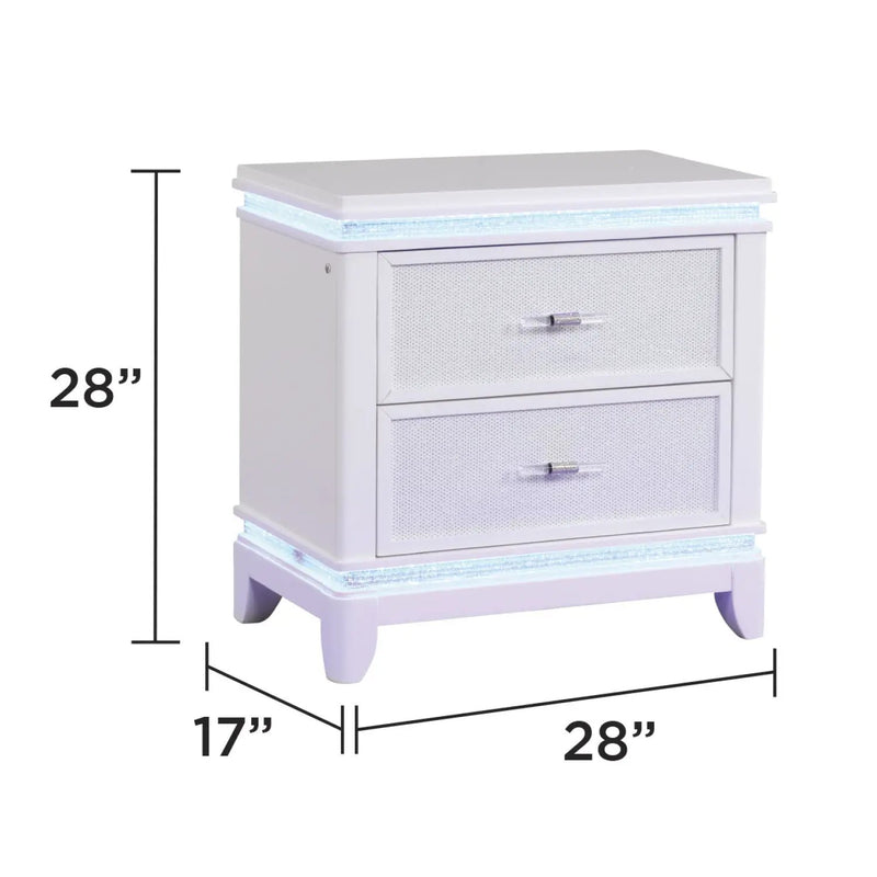 Opium - 2 Drawer Nightstand - White by HouseOfZazla