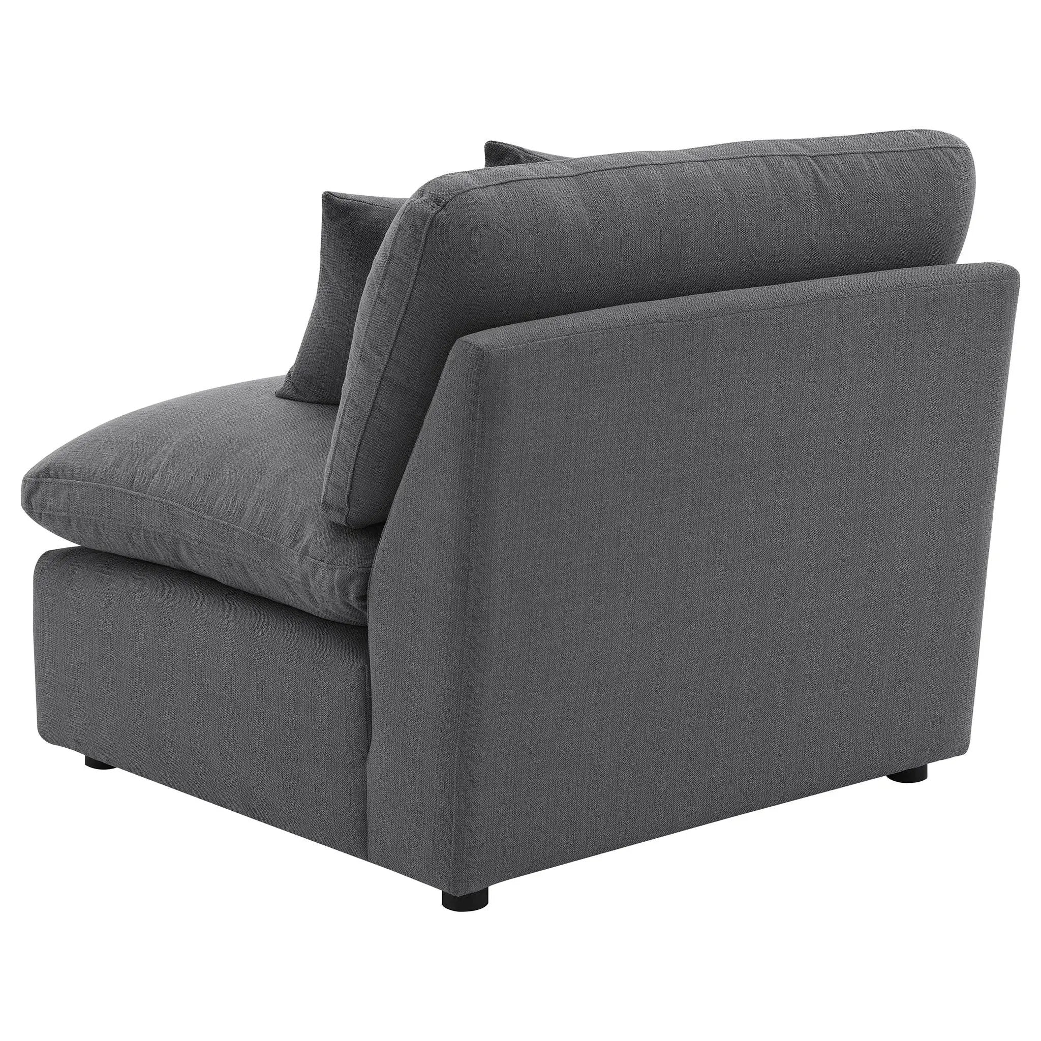 Hobson Upholstered Armless Chair Charcoal by Unique Piece Furniture