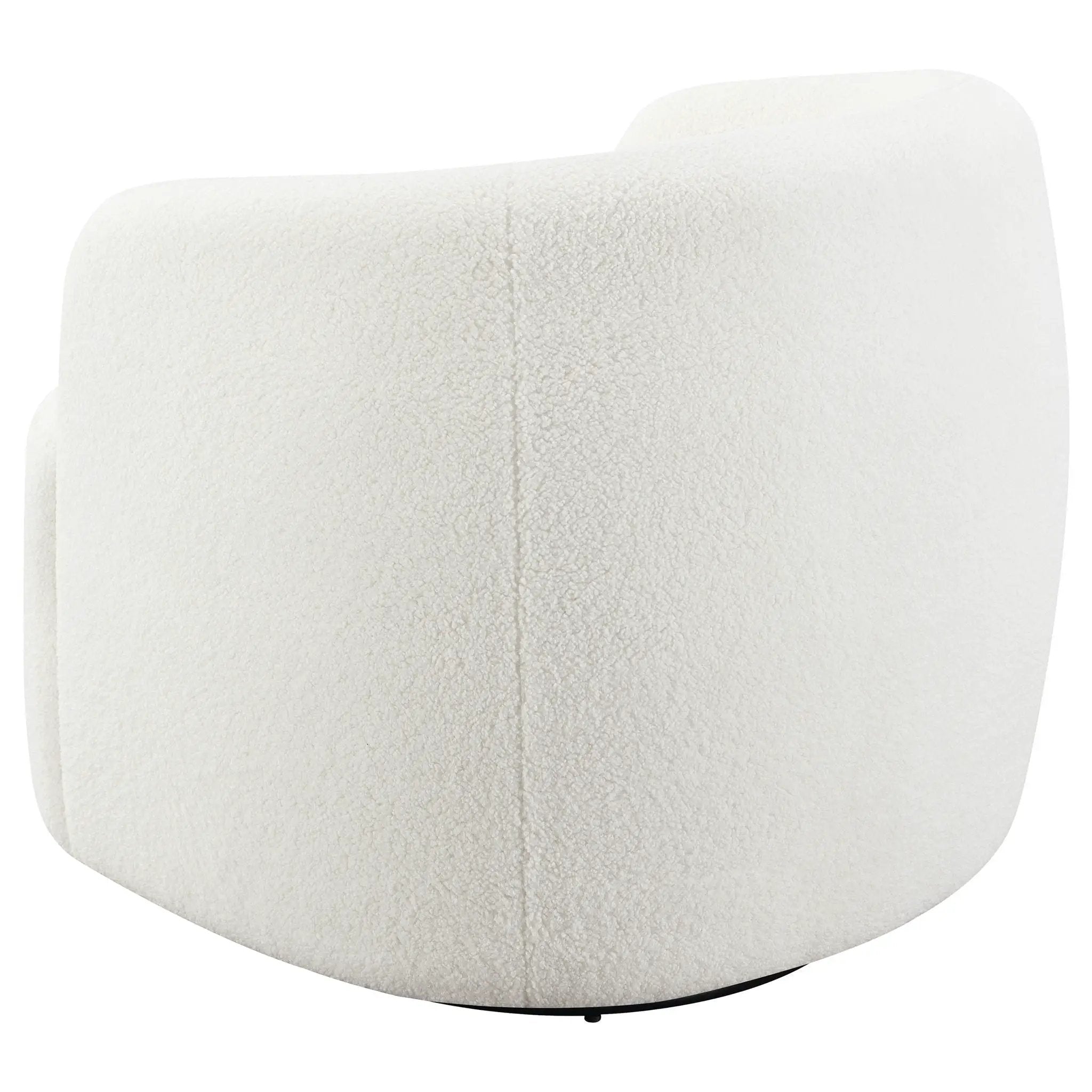 Hudson Faux Sheepskin Upholstered Swivel Chair Natural by Unique Piece Furniture