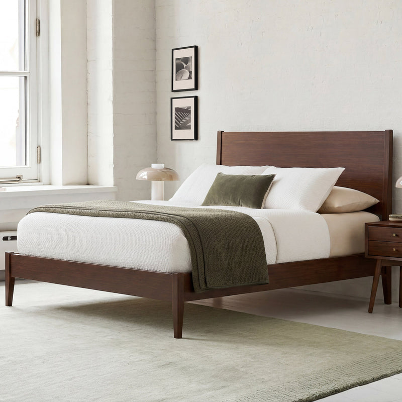 Mid-Century Modern Solid Bamboo Wood King Size Platform Bed by HouseOfZazla