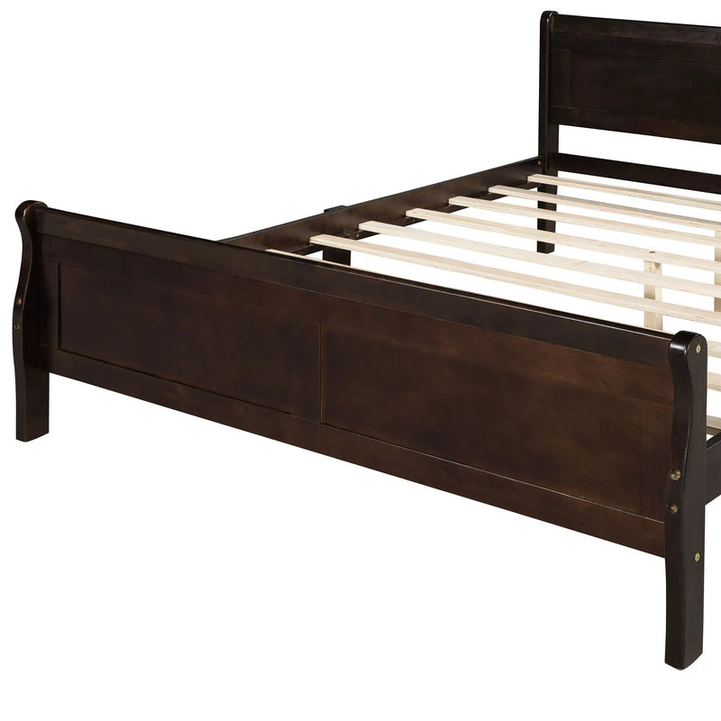 Platform Bed Frame Mattress Foundation Sleigh Bed With Headboard / Footboard / Wood Slat Suppor by HouseOfZazla