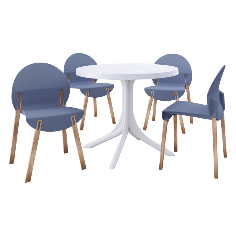 4 Piece Set Of Single Chairs, Traditional Elements With Round Table by Unique Piece Furniture