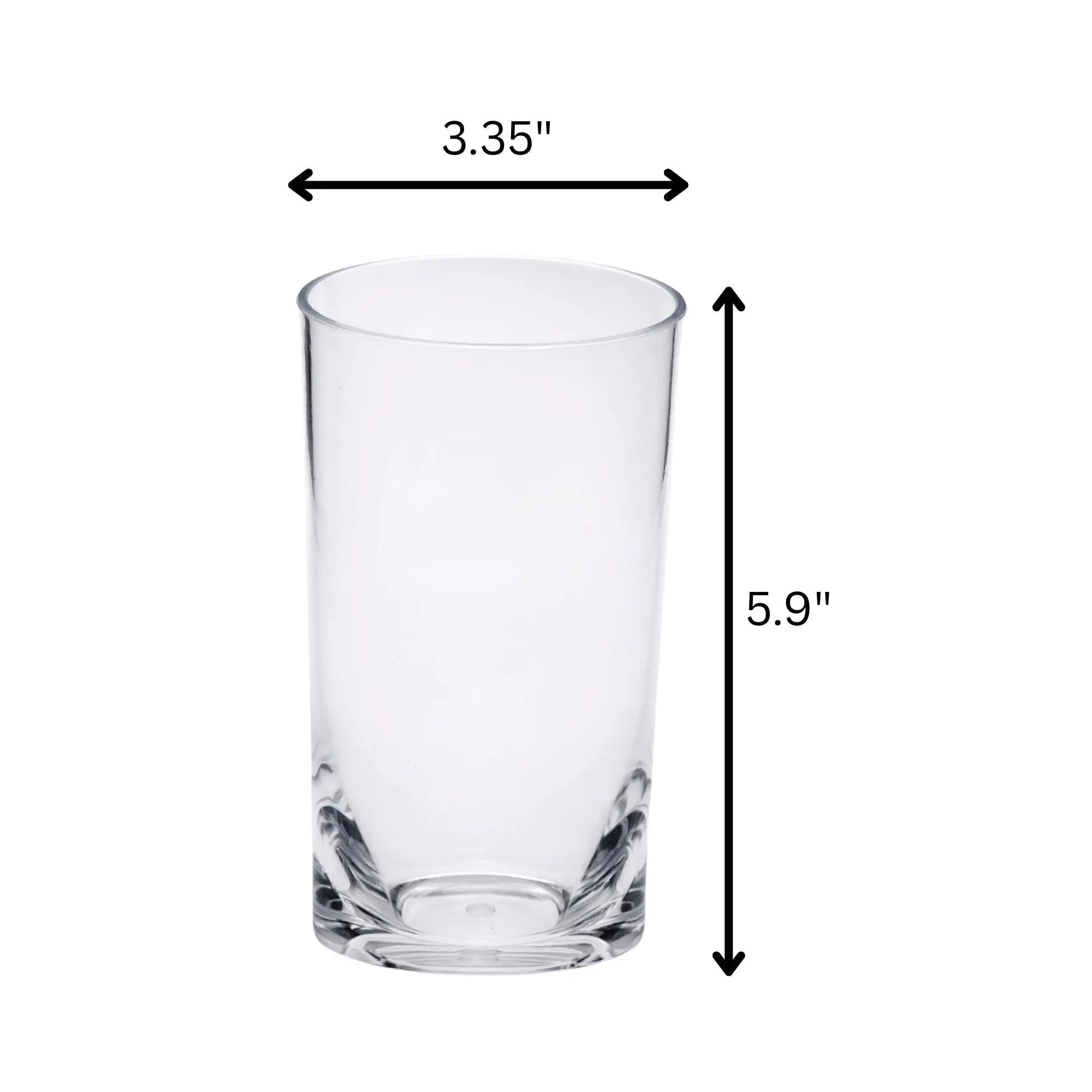 Halo - Leading Ware Oval Tritan Glasses (Set of 4) Hi Ball 15Oz Plastic Bpa Free - Clear by HouseOfZazla