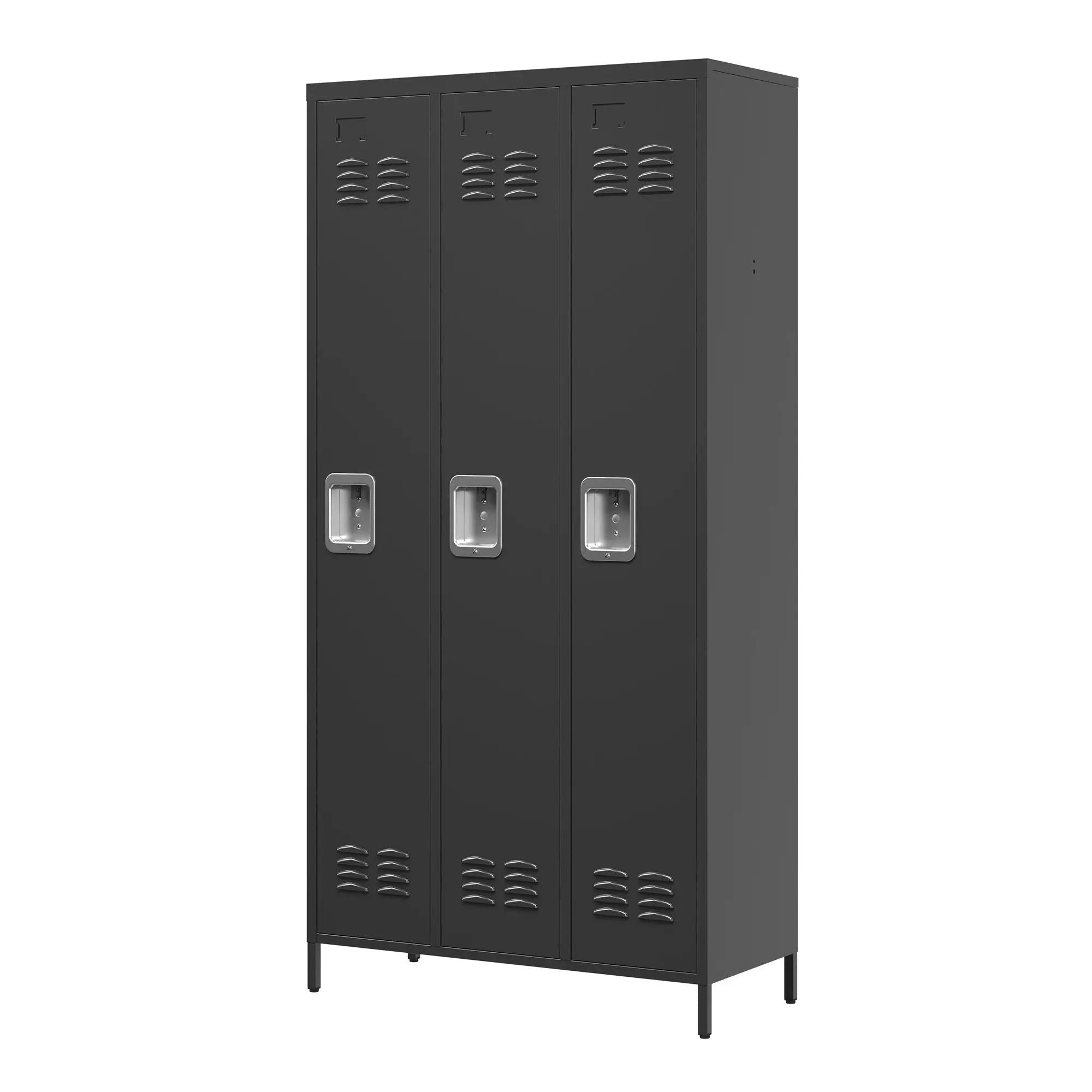 Storage Locker Cabinet With Locks For Employees, Home Gym Office School Garage - Black by HouseOfZazla