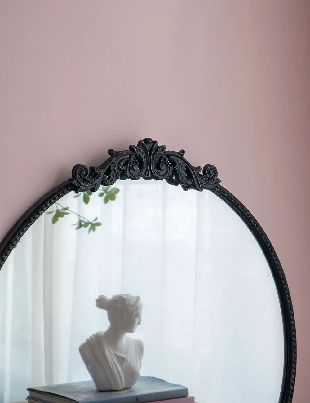Classic Design Mirror With Baroque Inspired Frame For Bathroom, Entryway Console Lean Against Wall by Unique Piece Furniture