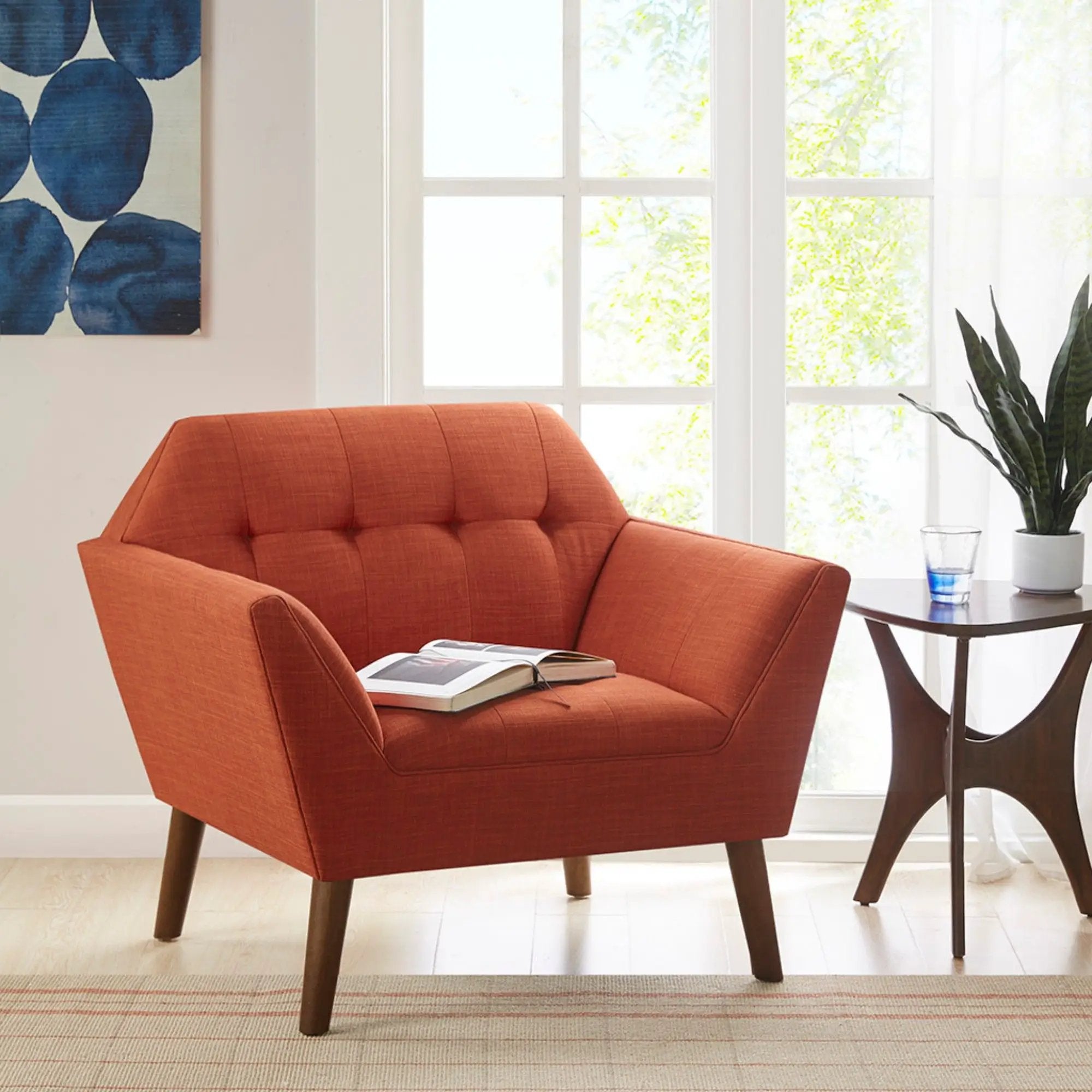 Modern Lounge Chair With Button Tufting by Unique Piece Furniture
