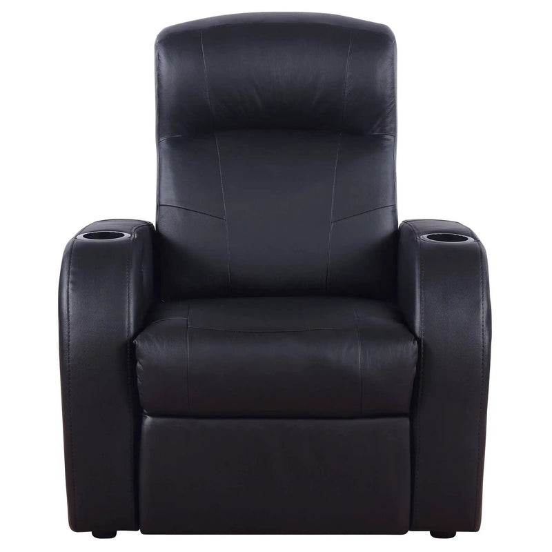 Cyrus Upholstered Track Arm Recliner Black by Unique Piece Furniture