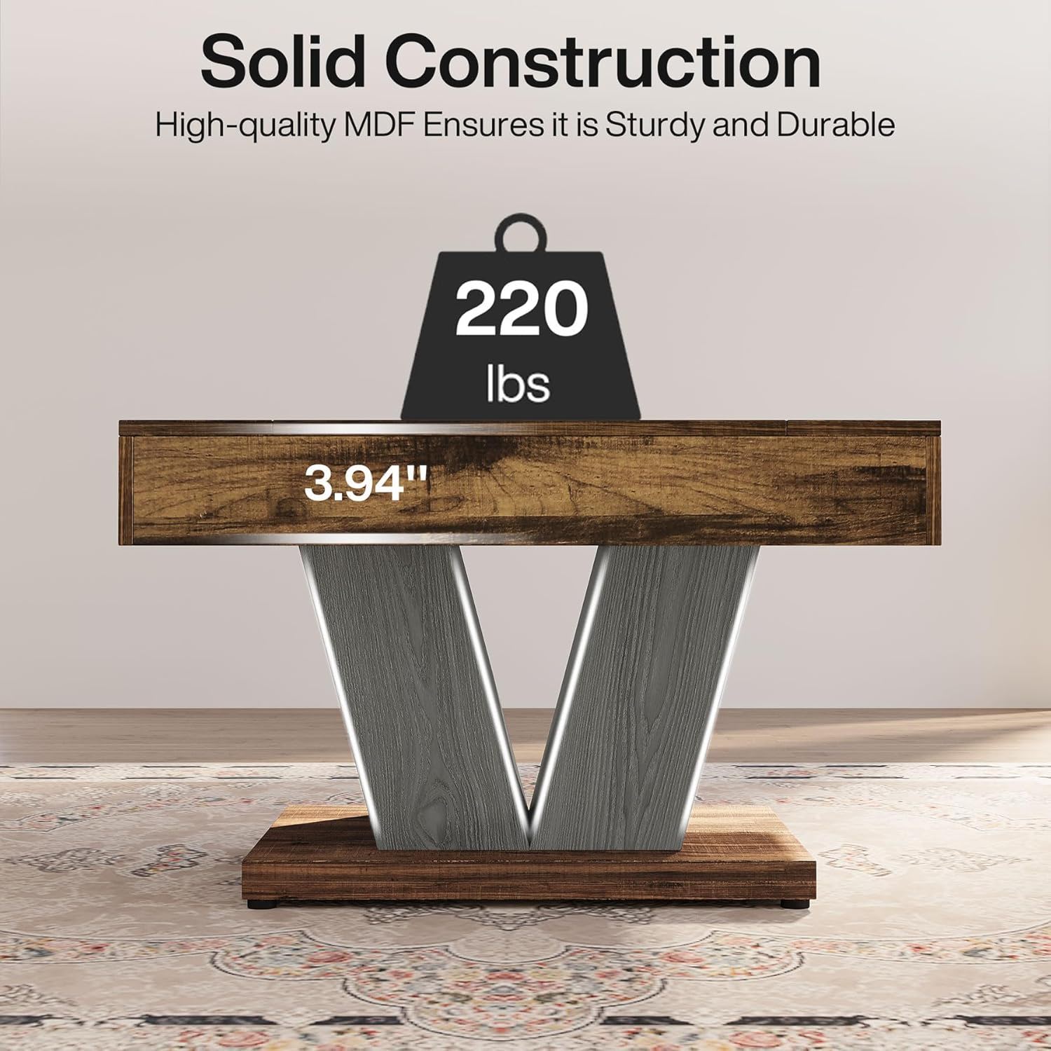 Square Coffee Table With Crisscross Base - Brown / Black by HouseOfZazla