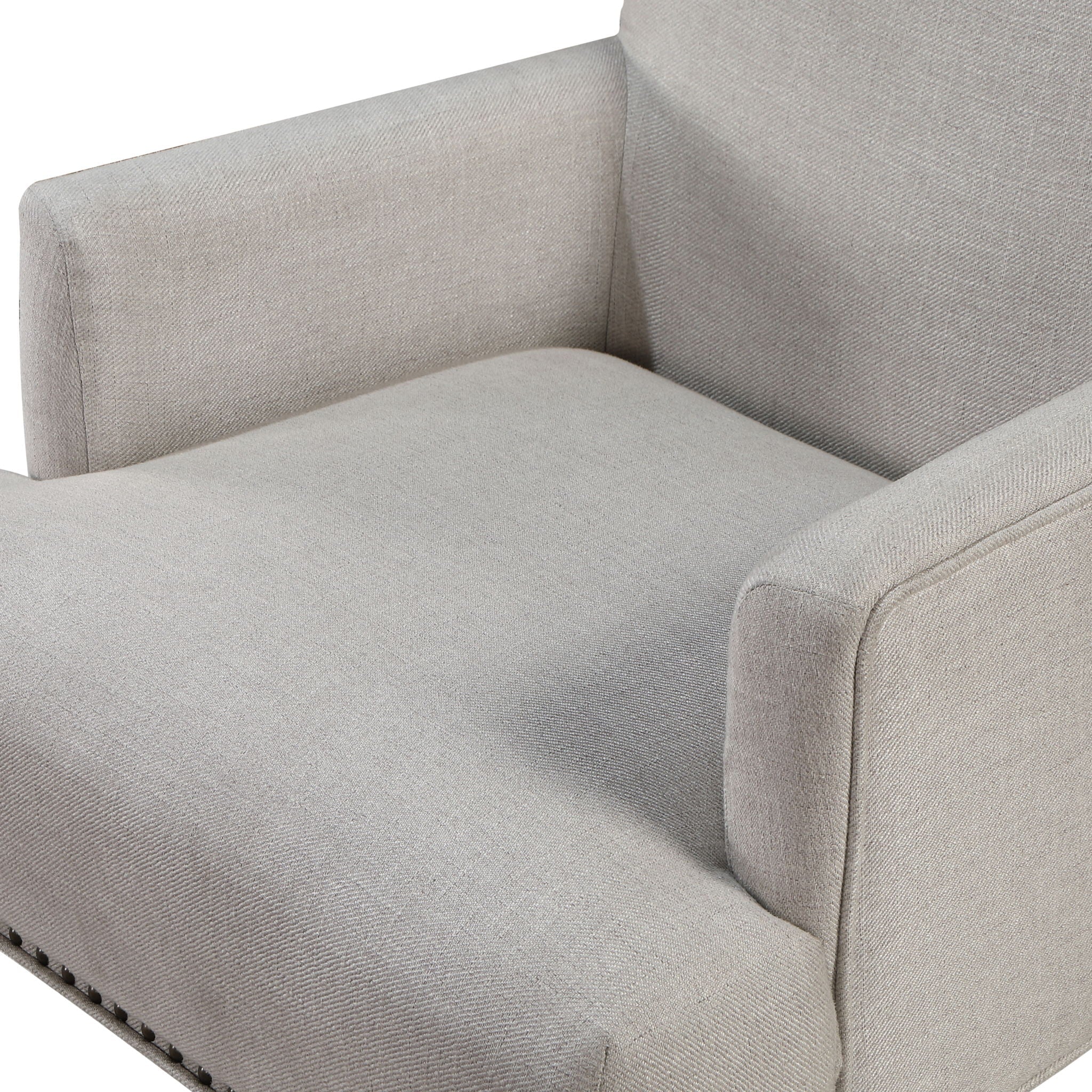 Alice - Upholstered Arm Chair With Nailheads - Beige by HouseOfZazla
