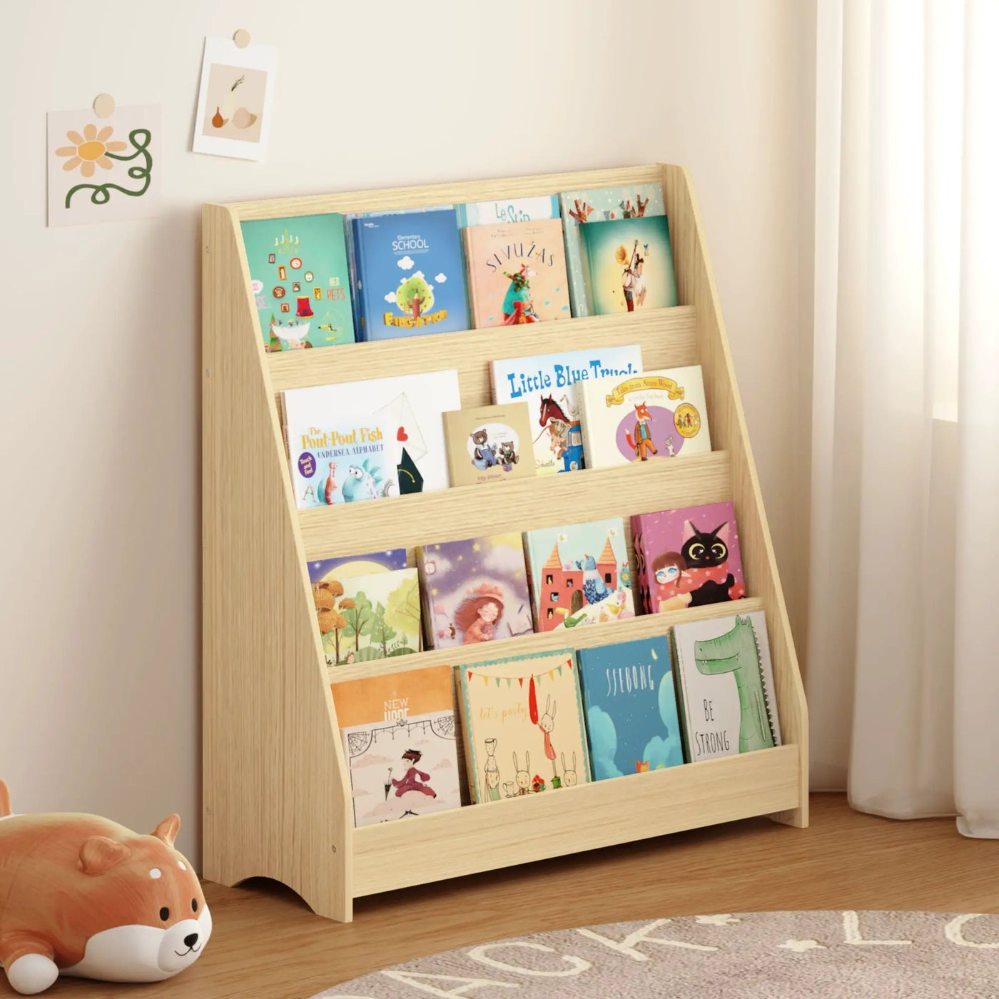 4 Tier Bookshelf, Toddler Book Display Shelves by Unique Piece Furniture
