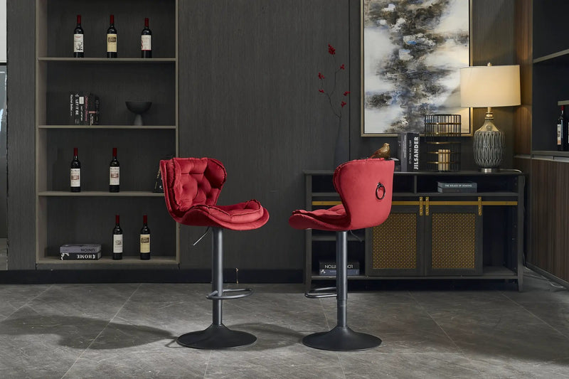 Set of 2 Bar Stools with Powder Footrest and Base by HouseOfZazla