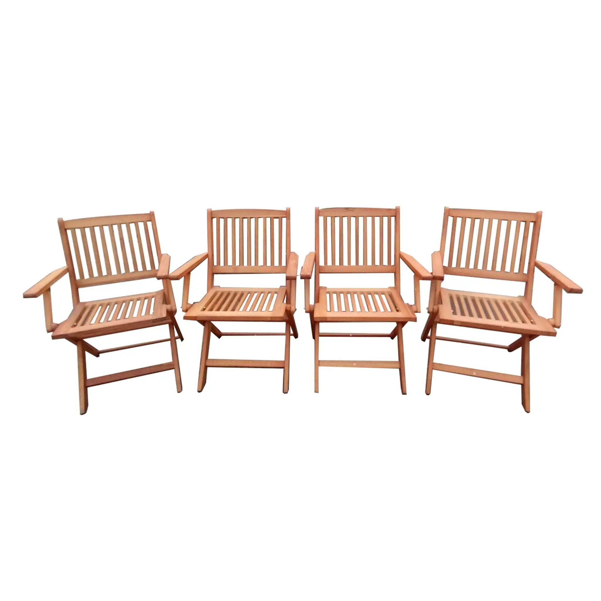 Foldable Patio Dining Set, Folding Chairs, Indoor And Outdoor Universal (Set of 4) - Teak by Unique Piece Furniture
